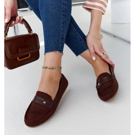 Mocassins de tecido marrom da Fombio castanho 1