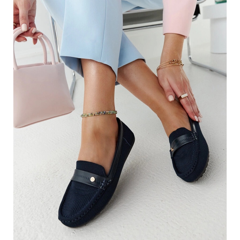 Mocassins de tecido azul marinho da Fombio 1