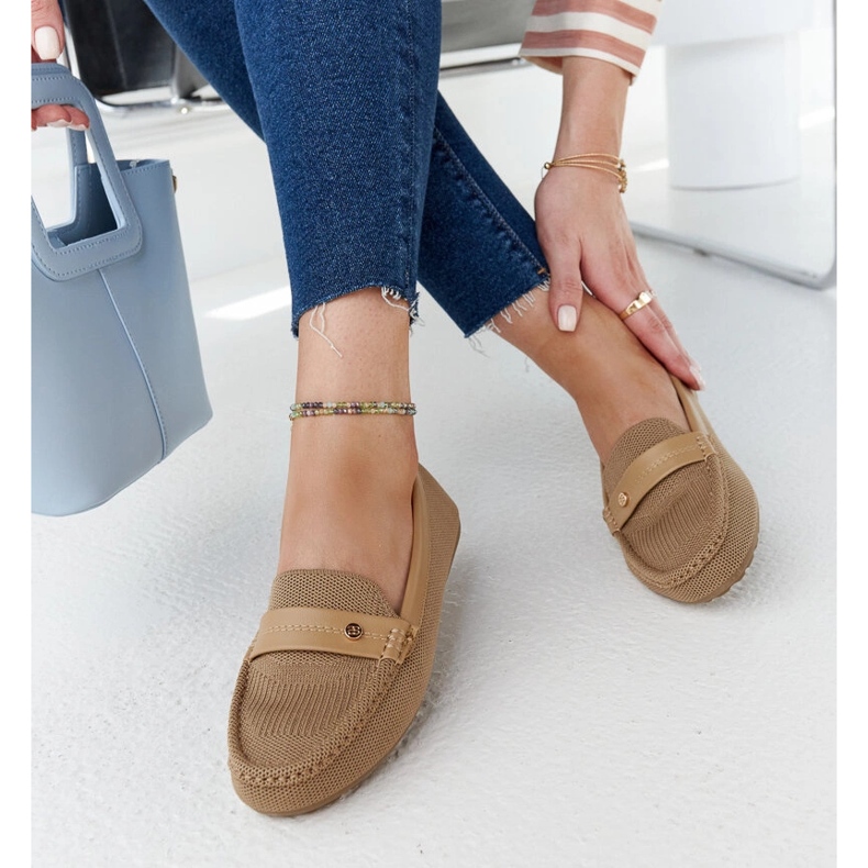 Mocassins de tecido marrom da Fombio castanho 1