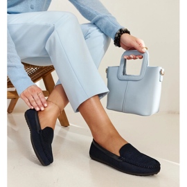 Mocassins de tecido azul marinho da Fiammetta 1