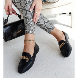 Mocassins pretos com corrente Scaletta preto 1 Mocassins pretos com corrente Scaletta preto 1