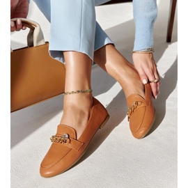 Mocassins marrons com corrente Scaletta marrom castanho 1