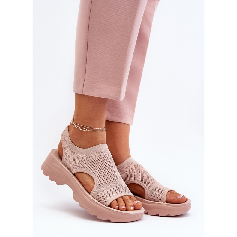 Sandálias esportivas femininas com sola grossa, rosa Deinaleia 1