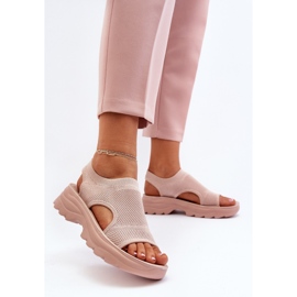 Sandálias esportivas femininas com sola grossa, rosa Deinaleia 2
