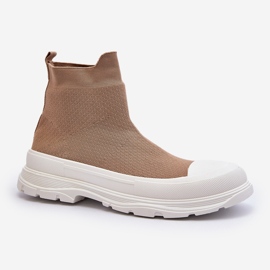 Botas femininas com meia slip-on, marrom Ilanae castanho 1