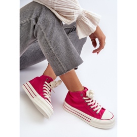 Tênis feminino com plataforma fúcsia Aineri rosa 2 Tênis feminino com plataforma fúcsia Aineri rosa 2