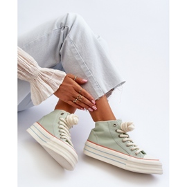 Tênis feminino com plataforma Mint Aineri verde 1