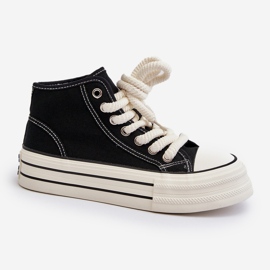 Tênis feminino plataforma preto Aineri 2