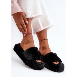 Chinelos de pele femininos pretos Stepia 1