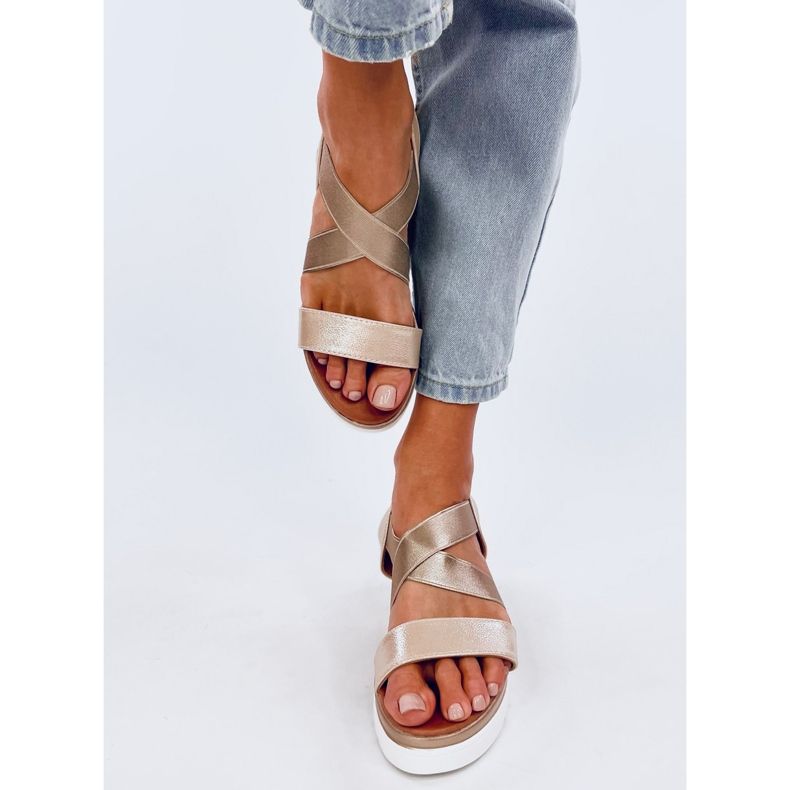 Sandálias de cunha Caden Gold dourado 1