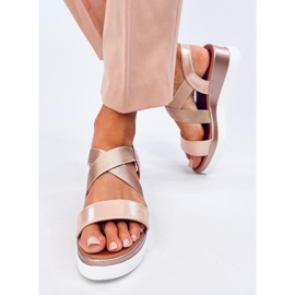 Sandálias de cunha Caden Champagne rosa 1