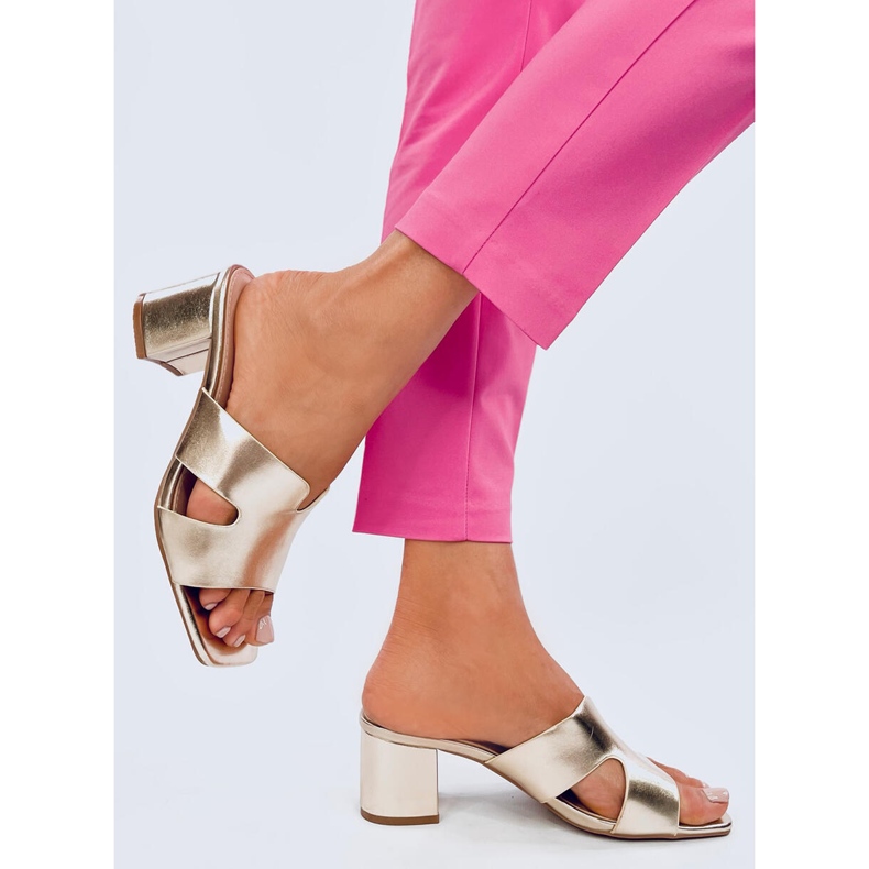 Chinelos de salto alto Vallon Gold dourado 1