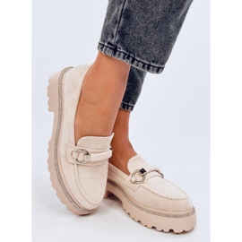 Mocassins de camurça Sheady Beige com sola alta bege 2