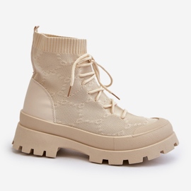 Botas femininas sem cadarço bege claro Solime 2