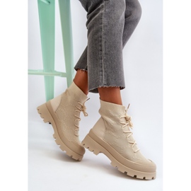 Botas femininas sem cadarço bege claro Solime 1