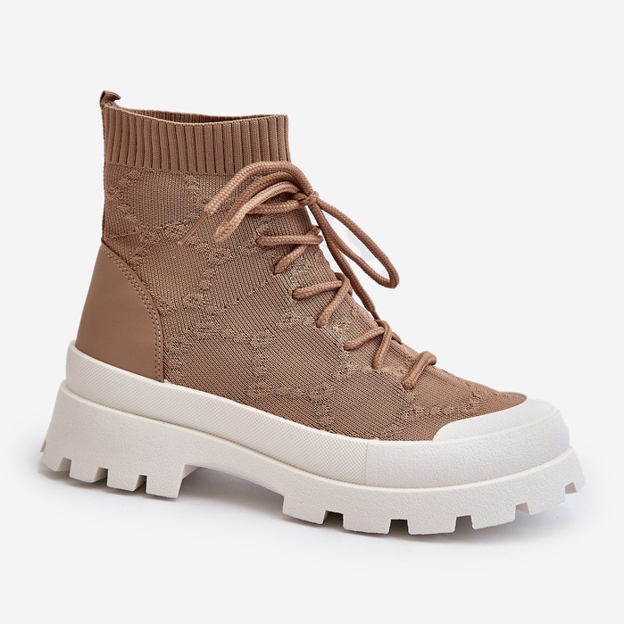 Botas Meias Slip-On Femininas Marrom Solime 1