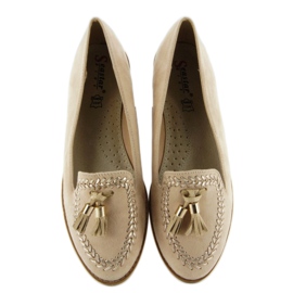 Mocassins com dedos aparados SK28P Bege 1