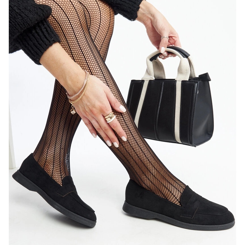 Mocassins Nibras em camurça preta preto 1