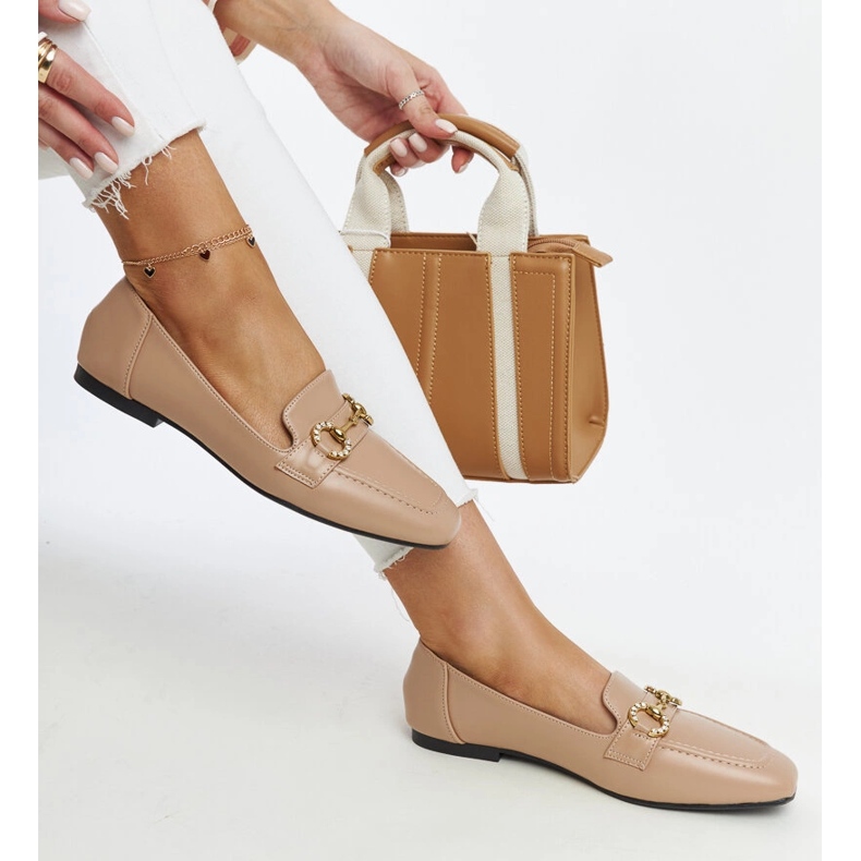 Mocassins bege com fivela Areebah 1 Mocassins bege com fivela Areebah 1