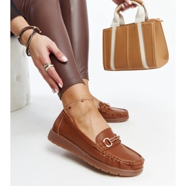Mocassins com fivela marrom Anisah castanho 1