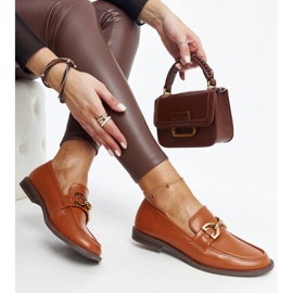 Mocassins marrons com fivela Lea castanho 1
