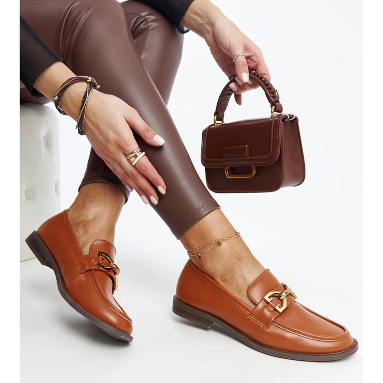 Mocassins marrons com fivela Lea marrom 1