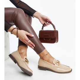 Mocassins bege com fivela Lea 1