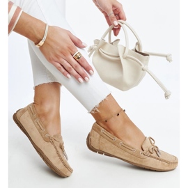 Mocassins castanhos Hayam com laço marrom 1