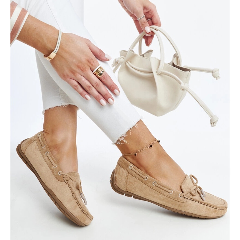 Mocassins castanhos Hayam com laço 1