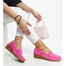 Mocassins de camurça rosa escuro Sakena 1