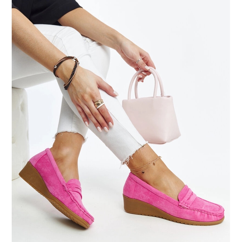 Mocassins de camurça rosa escuro Sakena 1