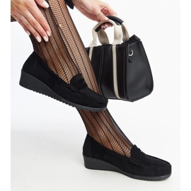 Mocassins Sakena de camurça preta preto 1