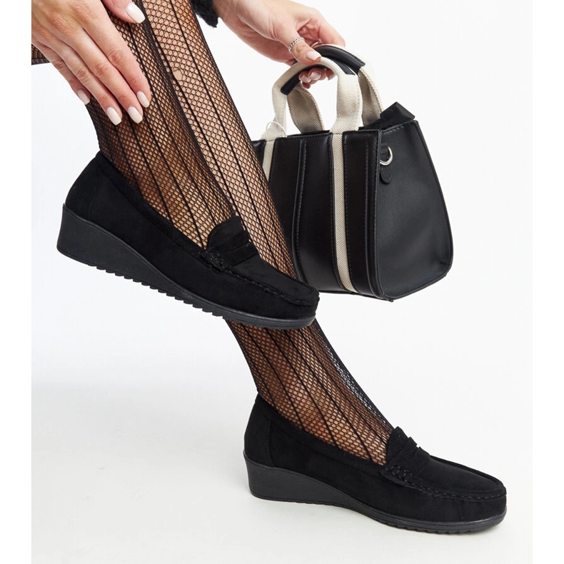 Mocassins Sakena de camurça preta preto 1