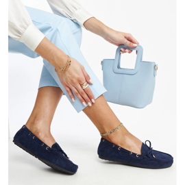 Mocassins de camurça azul marinho da Aneesa 1