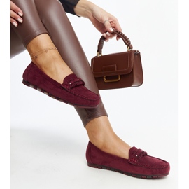 Mocassins Borgonha com alça decorativa da Widaad vermelho 1