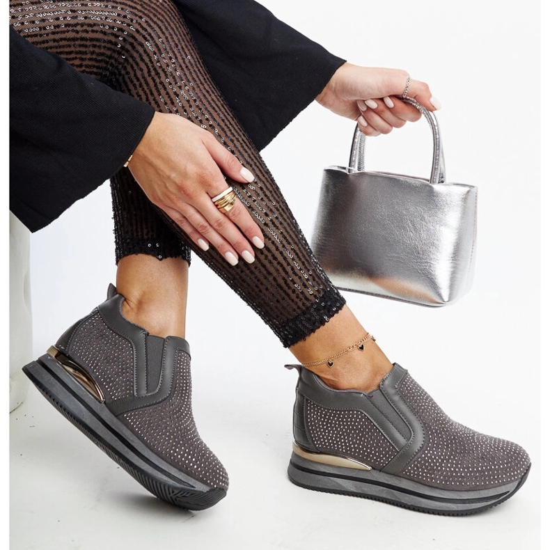 Tênis de cunha Cadelaria cinza escuro 1