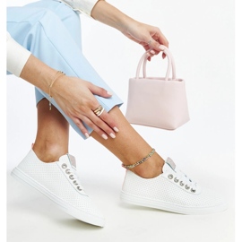 Tênis de couro ecológico branco da Anbarin 1