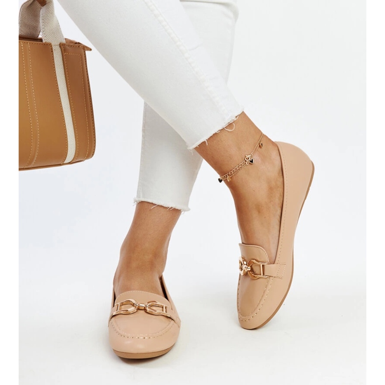 Mocassins bege com fivela Najla 2 Mocassins bege com fivela Najla 2