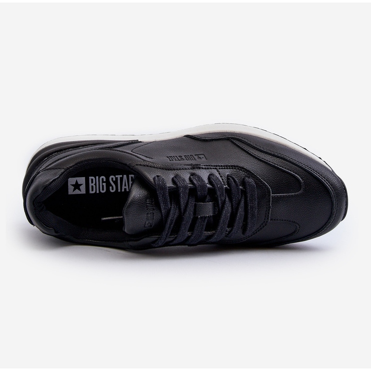 Tênis de couro masculino Big Star NN174287 preto 2