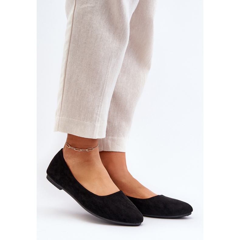 Bailarinas femininas de camurça Kommia pretas preto 2