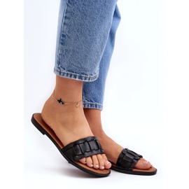 Seastar Chinelos de altura lisos femininos preto 2