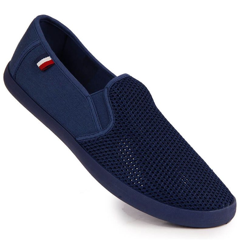 Tênis slip-on azul marinho vazado para homem NEWS 1