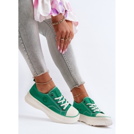 Tênis feminino com sola maciça Big Star NN274130 verde 1