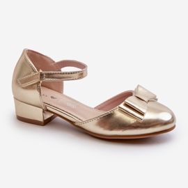 Sapatilhas de menina com laço Andarifa dourado 1 Sapatilhas de menina com laço Andarifa dourado 1