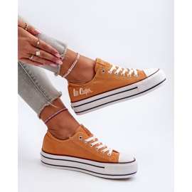 Tênis feminino com sola grossa Lee Cooper LCW-24-31-2216 laranja 2