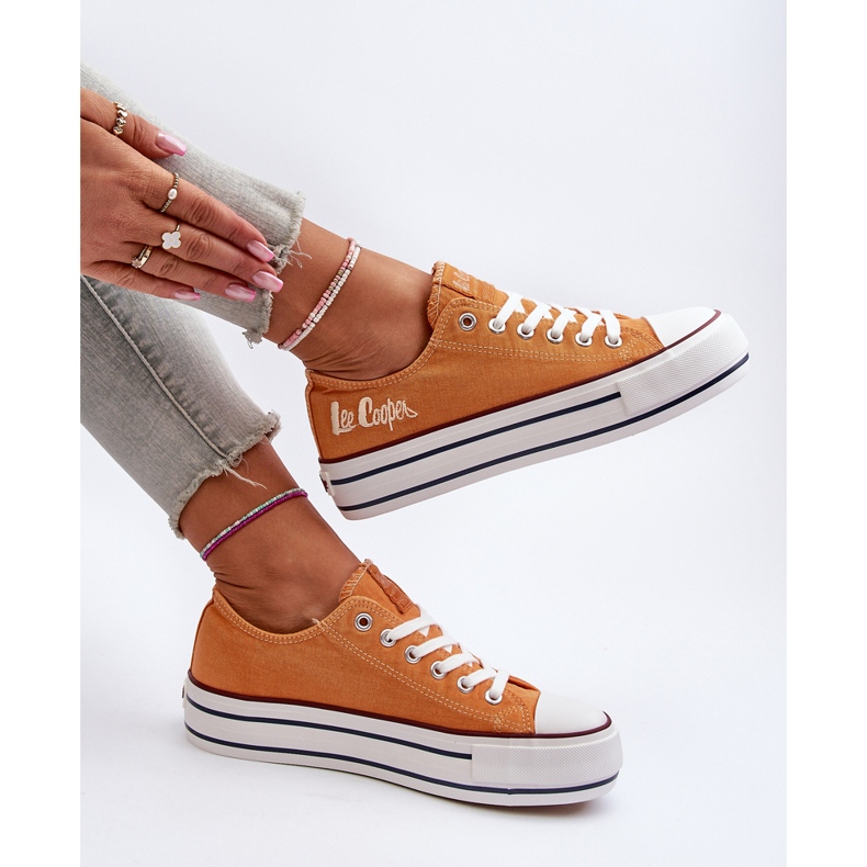 Tênis feminino com sola grossa Lee Cooper LCW-24-31-2216 laranja 2