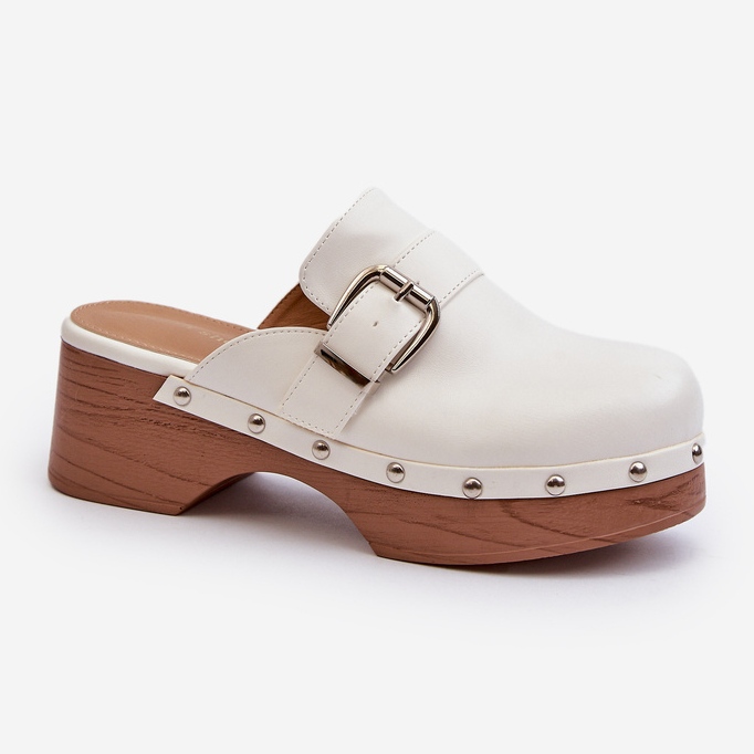 Tamancos femininos com fivela, Branco Seprilla 1 Tamancos femininos com fivela, Branco Seprilla 1