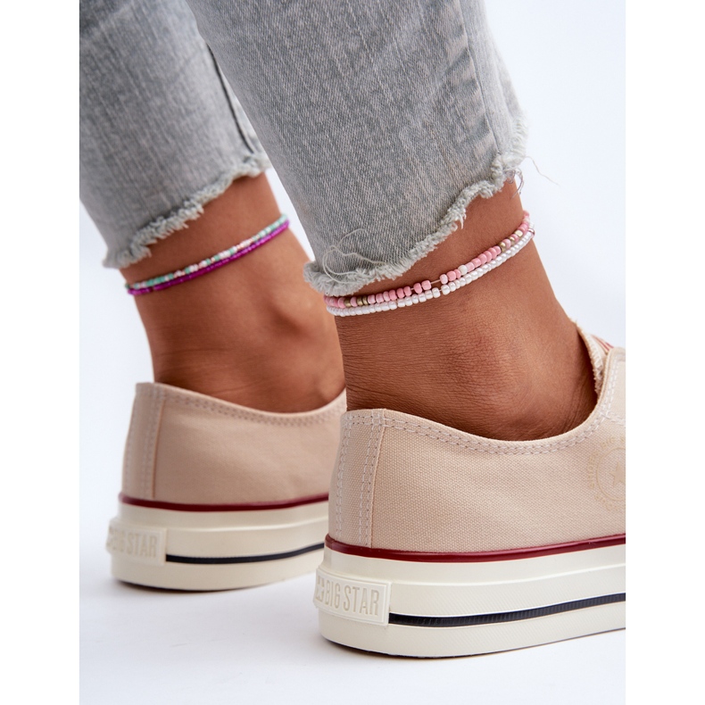 Tênis baixo feminino Big Star NN274272 bege 2