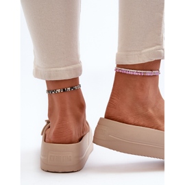 Chinelos femininos de espuma na plataforma com fivela Big Star NN274A666 Bege 1