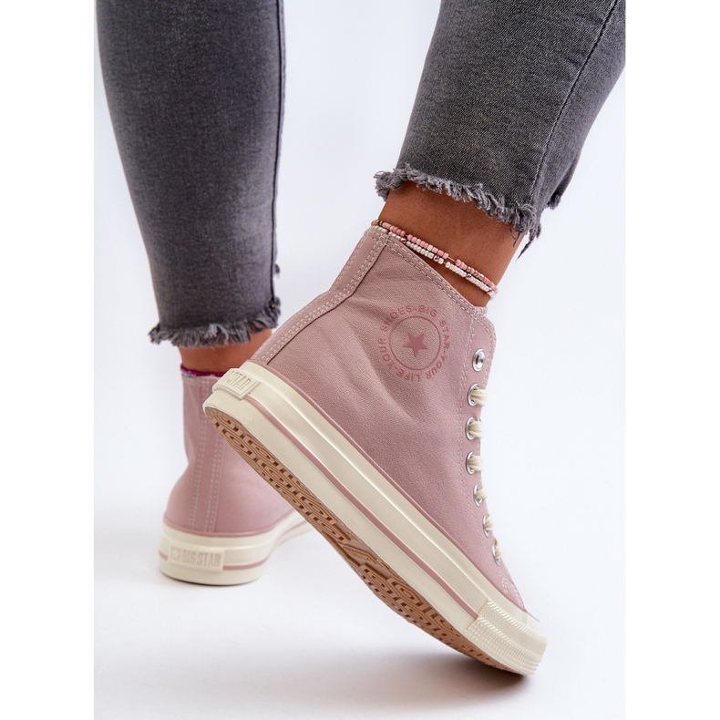 Tênis alto feminino Big Star NN274277 rosa 1